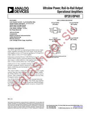 OP481GRU-REEL datasheet  